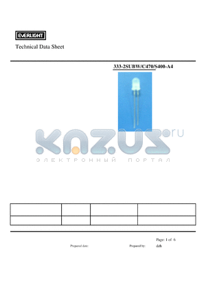 333-2SUBW-C470-S400-A4 datasheet - 5.0mm Round Type LED Lamps