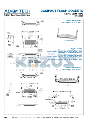 CF-50-C-SG datasheet - COMPACT FLASH SOCKETS 50 PIN SLIM TYPE