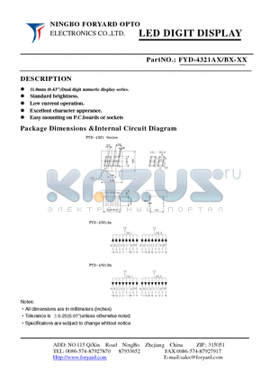 FYD-4321AX-1 datasheet - LED DIGIT DISPLAY