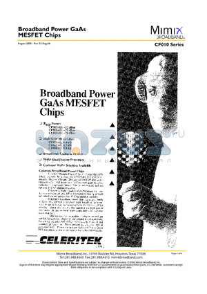 CF003-01 datasheet - Broadband Power GaAs MESFET Chips