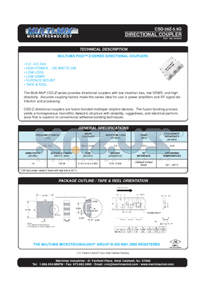 CSD-20Z-5.5G datasheet - DIRECTIONAL COUPLER