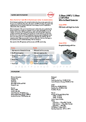 87942-7001 datasheet - Wire-to-Board Connector
