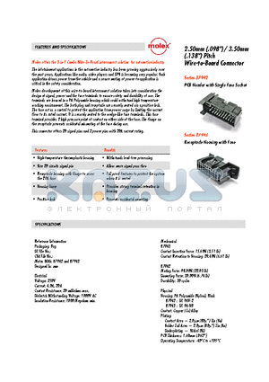 87943-7001 datasheet - Wire-to-Board Connector