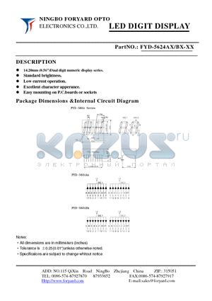 FYD-5624AX-3 datasheet - LED DIGIT DISPLAY