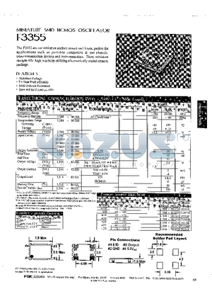 F3350 datasheet - MINIATURE SMD HCMOS OSCILLATOR