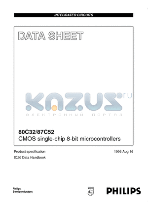 87C52EBAA datasheet - CMOS single-chip 8-bit microcontrollers