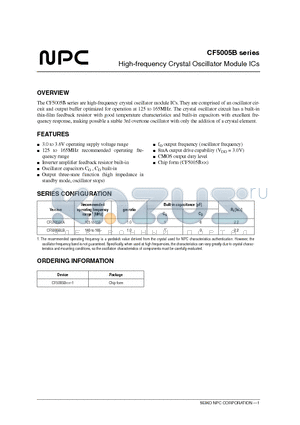 CF5005BLA datasheet - High-frequency Crystal Oscillator Module ICs