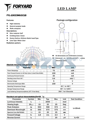 FYL-10023MUGC1B datasheet - LED LAMP