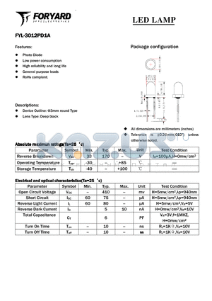 FYL-3012PD1A datasheet - LED LAMP