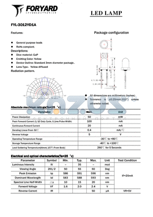 FYL-3012YD1A datasheet - LED LAMP