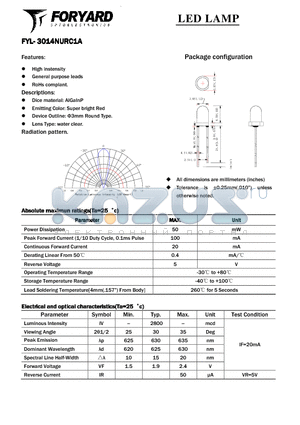 FYL-3014NURC1A datasheet - LED LAMP
