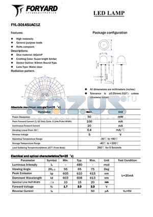 FYL-3014SUAC1Z datasheet - LED LAMP