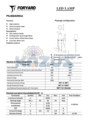 FYL-3014UWC1A datasheet - FYL-3014UWC1A