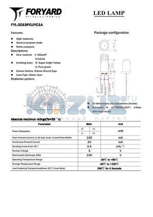 FYL-3019PGUYC1A datasheet - LED LAMP