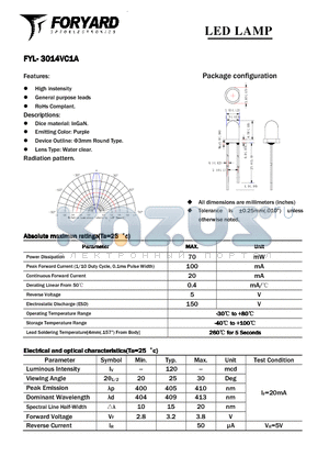 FYL-3014VC1A datasheet - LED LAMP