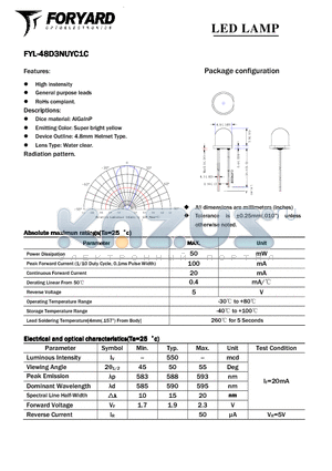 FYL-48D3NUYC1C datasheet - LED LAMP