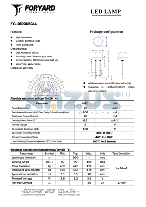 FYL-48D3UBC1A datasheet - LED LAMP