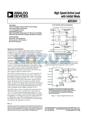 AD53041KRP datasheet - High Speed Active Load with Inhibit Mode