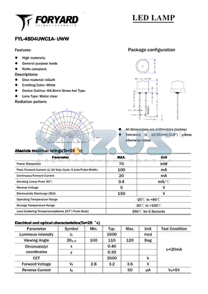 FYL-48D4UWC1A-UWW datasheet - LED LAMP