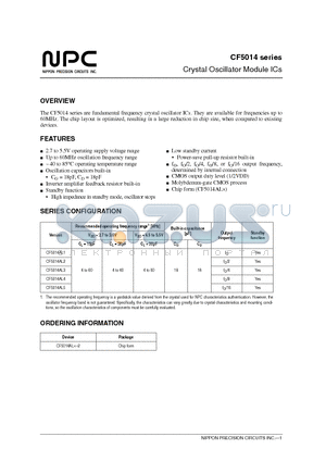 CF5014AL1 datasheet - Crystal Oscillator Module ICs