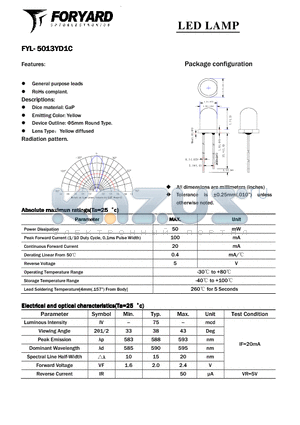 FYL-5013YD1C datasheet - LED LAMP