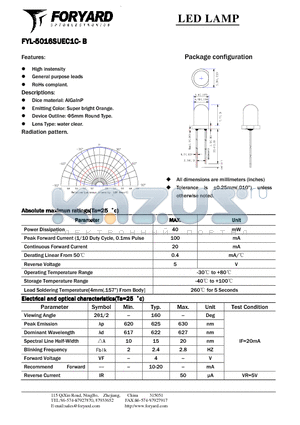 FYL-5016SUEC1C-B datasheet - LED LAMP