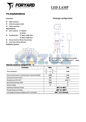 FYL-5019URUBW1B datasheet - LED LAMP