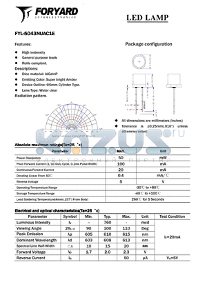 FYL-5043NUAC1E datasheet - LED LAMP