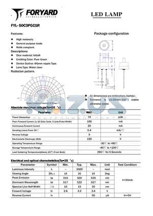 FYL-50C3PGC1R datasheet - LED LAMP