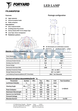 FYL-5463PGT1B datasheet - LED LAMP