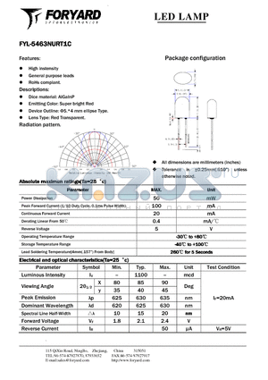 FYL-5463NURT1C datasheet - LED LAMP