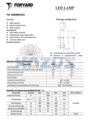 FYL-5483NUYC1A datasheet - LED LAMP