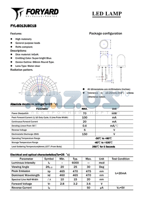 FYL-8013UBC1B datasheet - LED LAMP