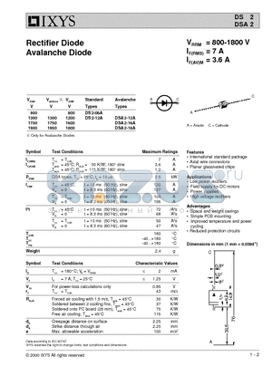 DS2-12A datasheet - Rectifier Diode Avalanche Diode