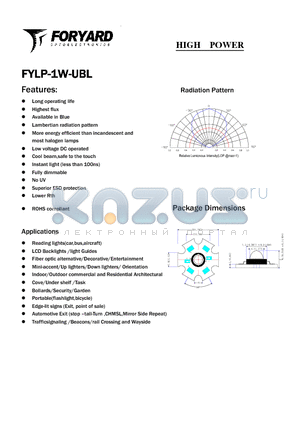 FYLP-1W-UBL datasheet - HIGH POWER