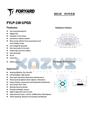 FYLP-1W-UPGS datasheet - HIGH POWER