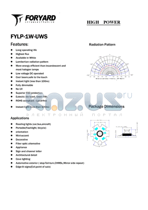 FYLP-1W-UWS datasheet - HIGH POWER