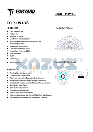 FYLP-1W-UYS datasheet - HIGH POWER