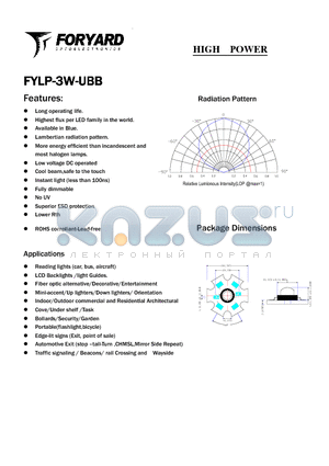 FYLP-3W-UBB datasheet - HIGH POWER