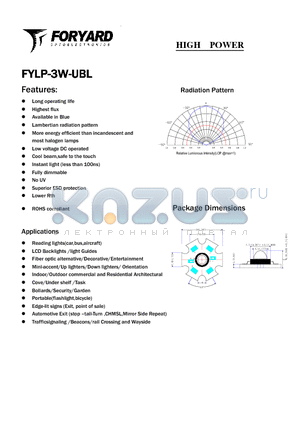FYLP-3W-UBL datasheet - HIGH POWER