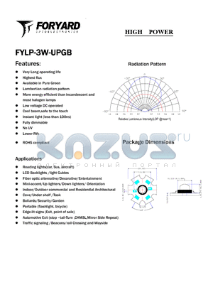 FYLP-3W-UPGB datasheet - HIGH POWER