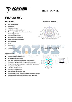 FYLP-3W-UYL datasheet - HIGH POWER