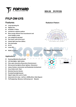 FYLP-3W-UYS datasheet - HIGH POWER