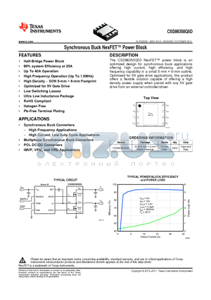 CSD86350Q5D datasheet - Synchronous Buck NexFET Power Block