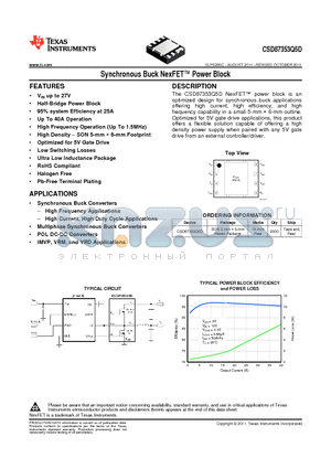 CSD87353Q5D datasheet - Synchronous Buck NexFET Power Block