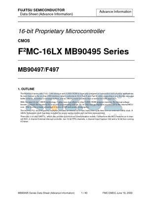 F497 datasheet - 16-bit Proprietary Microcontroller CMOS