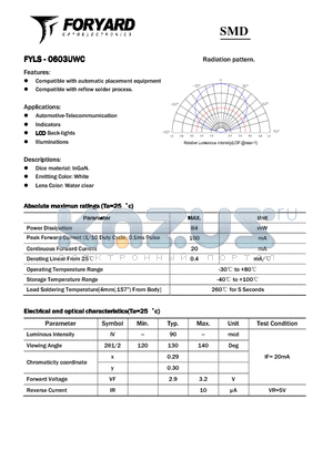 FYLS-0603UWC datasheet - SMD