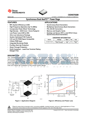 CSD96370Q5M_1110 datasheet - Synchronous Buck NexFET Power Stage