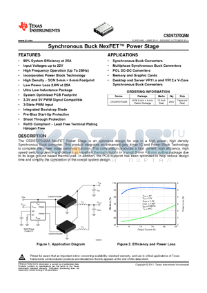 CSD97370Q5M datasheet - Synchronous Buck NexFET Power Stage