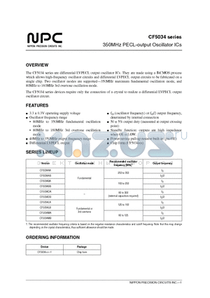 CF5034BA datasheet - 350MHz PECL-output Oscillator ICs